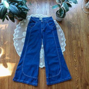 Funky Paris Blues Bell Bottom 1970's Style Denim